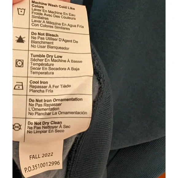 Carhartt Sweatshirt Relaxed Fit Logo Sleeve Graphic Blue MEDIUM 8-10 NEW NWT - Picture 6 of 7